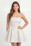 Robe blanche Floral A Line Mini Bustier