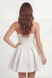 Robe blanche Floral A Line Mini Bustier