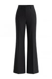 Costumes noirs de bal de promo 2 pièces à revers crantés, jambe large et jambes larges, avec volants