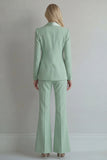 Costume de bal bleu double boutonnage à double boutonnage et jambe large à revers pointu