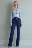 Costumes de bal de promo bleu marine en patchwork simple boutonné 2 pièces slim fit