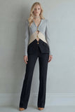 Costumes de bal de promo bleu marine en patchwork simple boutonné 2 pièces slim fit