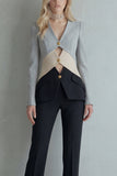 Costumes de bal de promo bleu marine en patchwork simple boutonné 2 pièces slim fit