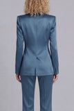 Costumes de bal Blue Peak Single Shoulder à boutons simples à deux parties à jambe large
