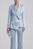Costumes féminins Blue Peak à revers 2 pièces avec manches