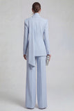 Costumes de bal de bal bleus simple croisée à simple croison slim
