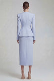 Costumes d’affaires verts 2 pièces à simple boutonnage à revers à jambes larges avec fente