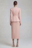 Costumes d’affaires verts 2 pièces à simple boutonnage à revers à jambes larges avec fente