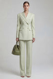 Costume de bal vert revers pointe double boutonnage coupe slim