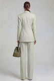 Costume de bal vert revers pointe double boutonnage coupe slim