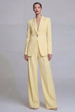 Costumes de bal de bal bleu foncé à boutonnage simple et jambe large à 2 pièces