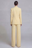 Costumes de bal de bal bleu foncé à boutonnage simple et jambe large à 2 pièces