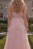 Robe longue de bal en tulle perlé à bretelles bleues en A scintillante