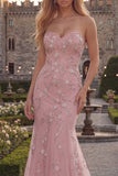 Robe de bal longue perlée en tulle sirène bleue scintillante avec des appliques