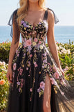 Robe longue de bal brodée en tulle avec fête en fête