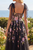 Robe longue de bal brodée en tulle avec fête en fête