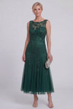 Robe longue robe de mère de la mariée à une ligne fleurie fleurie perlée