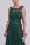 Robe longue robe de mère de la mariée à une ligne fleurie fleurie perlée