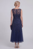Robe longue robe de mère de la mariée à une ligne fleurie fleurie perlée