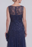 Robe longue robe de mère de la mariée à une ligne fleurie fleurie perlée