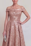 Blush Jacquard Floral Off The Shoulder A Line Mother of The Bride Robe