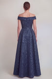Blush Jacquard Floral Off The Shoulder A Line Mother of The Bride Robe