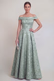 Blush Jacquard Floral Off The Shoulder A Line Mother of The Bride Robe