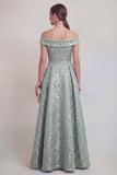 Blush Jacquard Floral Off The Shoulder A Line Mother of The Bride Robe