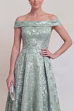 Blush Jacquard Floral Off The Shoulder A Line Mother of The Bride Robe