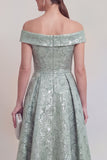 Blush Jacquard Floral Off The Shoulder A Line Mother of The Bride Robe