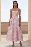 Robe longue de mariée longue à motifs floraux à motifs floraux en fleurs de jonquille bleue en ligne A