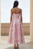 Robe longue de mariée longue à motifs floraux à motifs floraux en fleurs de jonquille bleue en ligne A
