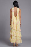Robe longue de mariage invitée longue à motifs de mariage blanche blanche rose en chiffon et écharpe de col