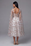 Robe de mariage midi en Corset transparent en fleur rouge ivoire