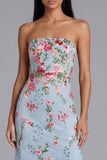 Robe midi fleur en tulle en fleurs roses, bretelles à fourreaux,