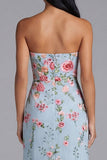 Robe midi fleur en tulle en fleurs roses, bretelles à fourreaux,