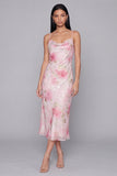 Robe midi à bretelles fines avec bretelles fines rose scintillante