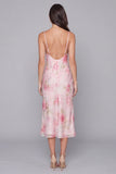 Robe midi à bretelles fines avec bretelles fines rose scintillante