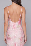 Robe midi à bretelles fines avec bretelles fines rose scintillante