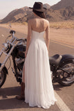 Robe de mariée de plage Ivory Maxi Bustier A Line avec fente