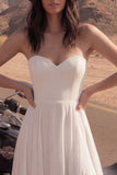 Robe de mariée de plage Ivory Maxi Bustier A Line avec fente