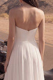 Robe de mariée de plage Ivory Maxi Bustier A Line avec fente