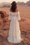 Robe de mariée Ivory Beach Off Off Maxi A Line avec volants