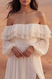 Robe de mariée Ivory Beach Off Off Maxi A Line avec volants