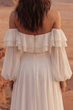 Robe de mariée Ivory Beach Off Off Maxi A Line avec volants