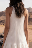 Robe de mariée courte à col montant à étages en ivoire simple avec volants