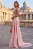 Corset rose à fleurs froncés longue robe de bal avec cape latérale