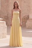 Robe de bal longue plissée à la ligne A sans bustier florale