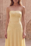 Robe de bal longue plissée à la ligne A sans bustier florale