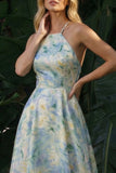 Robe formelle à dos nu à dos nu vert vert clair